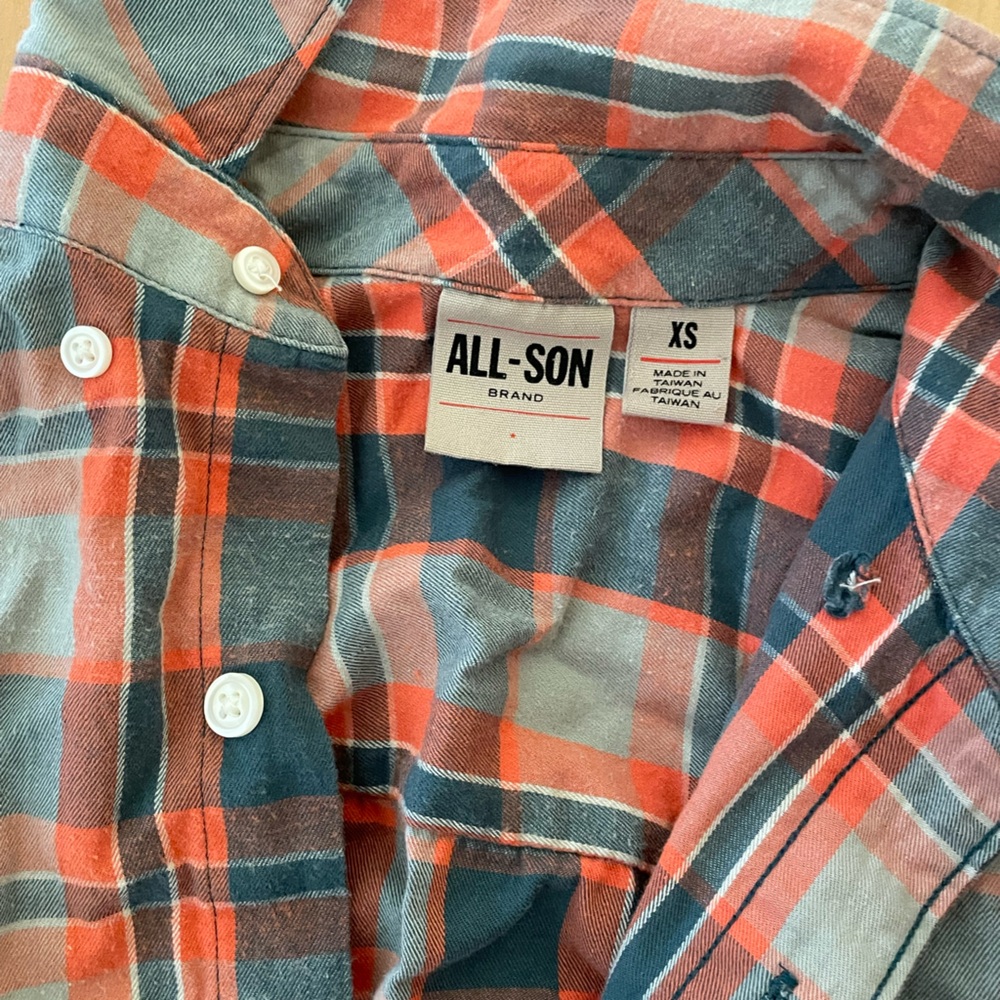 All-Son Plaid Button-Up Shirt View 2